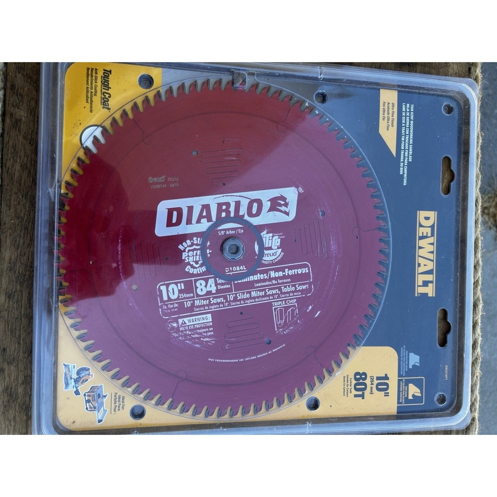 Diablo Freud 10" 84T TCG Saw Blade 5/8" Arbor Laminate Non-Ferrous Dewalt Case